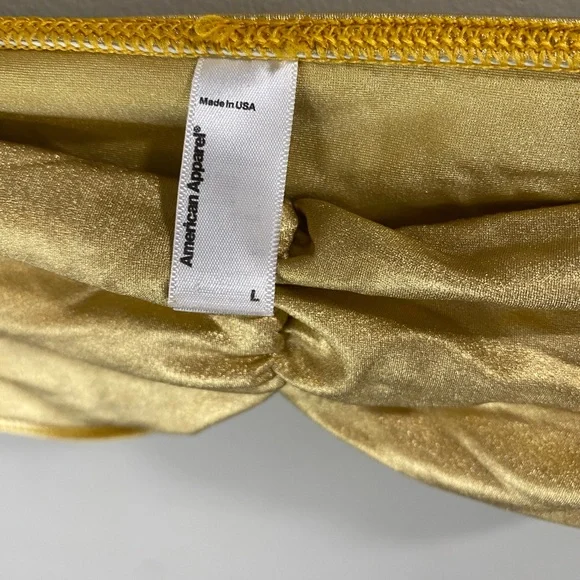 AMERICAN APPAREL, gold bandeau top, size L - Picture 2 of 4